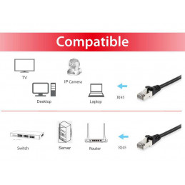 Equip 605597 verkkokaapeli Musta 0,5 m Cat6 S FTP (S-STP)