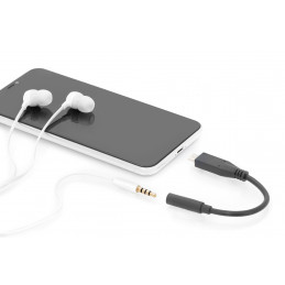 Digitus AK-300321-002-S matkapuhelimen kaapeli Musta 0,2 m USB C 3.5mm