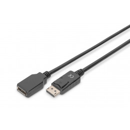 Digitus 2m DisplayPort M F Musta