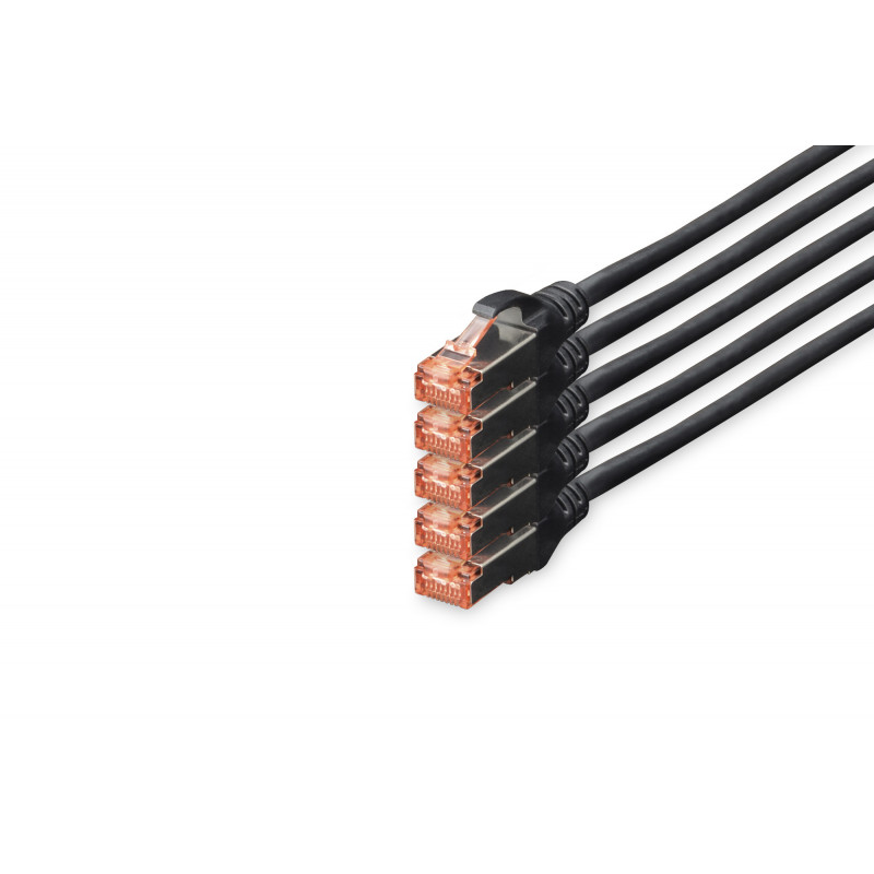 Digitus DK-1644-100-BL-5 verkkokaapeli Musta 10 m Cat6 S FTP (S-STP)