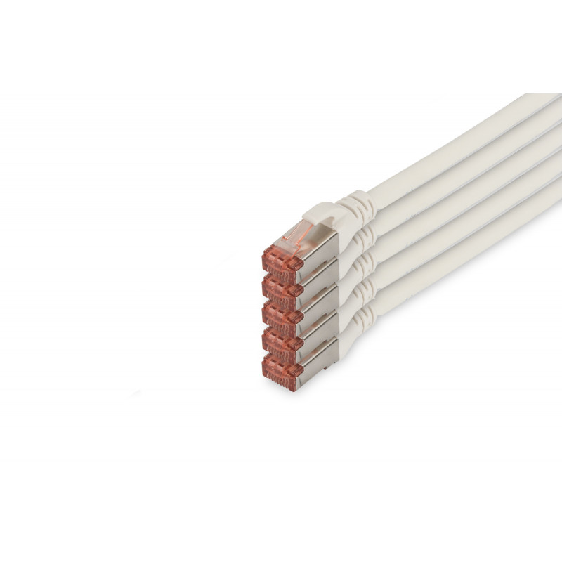 Digitus DK-1644-100-WH-5 verkkokaapeli Valkoinen 10 m Cat6 S FTP (S-STP)