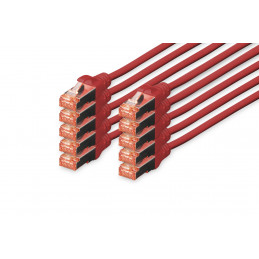 Digitus DK-1644-0025-R-10 verkkokaapeli Punainen 0,25 m Cat6 S FTP (S-STP)