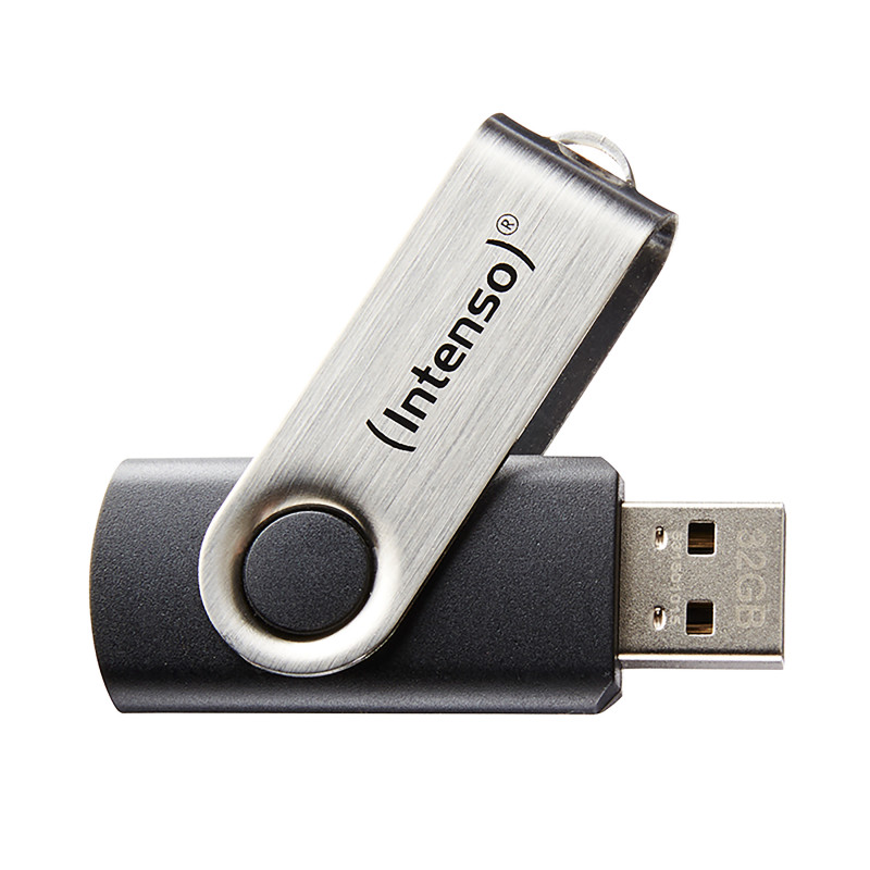 Intenso Basic Line USB-muisti 16 GB USB A-tyyppi 2.0 Musta, Hopea