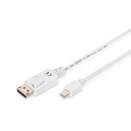 Digitus AK-340102-020-W DisplayPort-kaapeli 2 m Mini DisplayPort Valkoinen