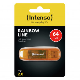 Intenso Rainbow Line USB-muisti 64 GB USB A-tyyppi 2.0 Oranssi