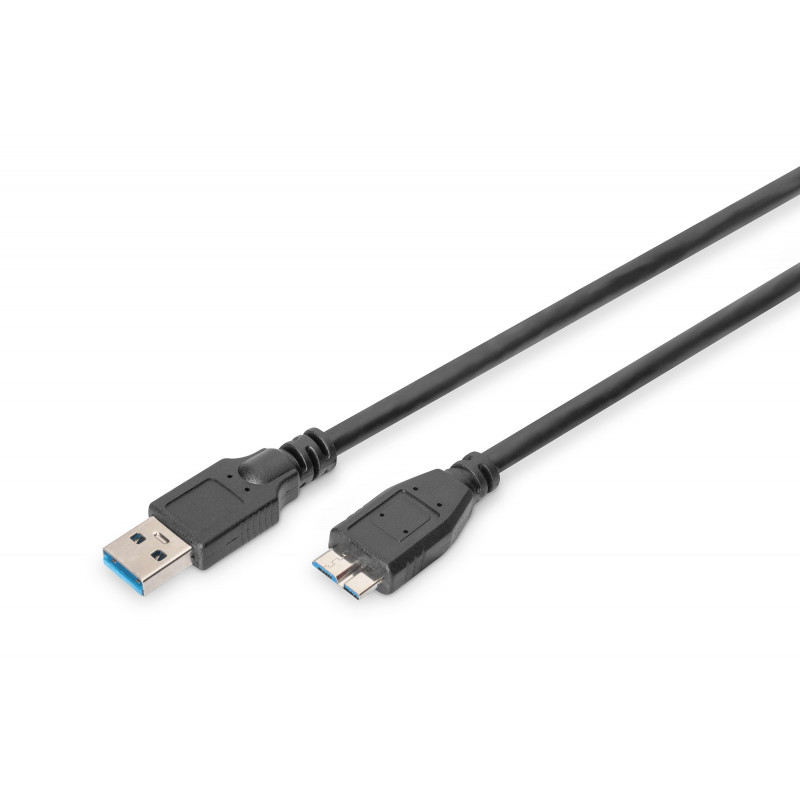 Digitus 1.8m USB 3.0 USB-kaapeli 1,8 m USB 3.2 Gen 1 (3.1 Gen 1) USB A Micro-USB B Musta
