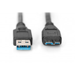 Digitus 1.8m USB 3.0 USB-kaapeli 1,8 m USB 3.2 Gen 1 (3.1 Gen 1) USB A Micro-USB B Musta