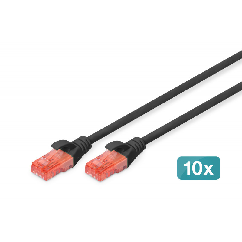 Digitus DK-1617-050-BL-10 verkkokaapeli Musta 5 m Cat6 U UTP (UTP)