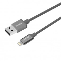 UNITEK Y-C499AGY matkapuhelimen kaapeli Harmaa 1 m USB A Lightning