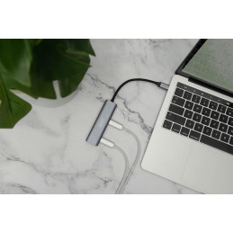 Digitus DA-70246 keskitin USB 3.2 Gen 1 (3.1 Gen 1) Type-C 5000 Mbit s Harmaa
