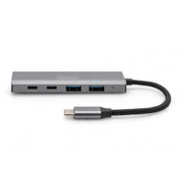 Digitus DA-70245 keskitin USB 3.2 Gen 1 (3.1 Gen 1) Type-C 10000 Mbit s Harmaa