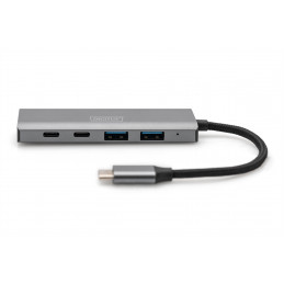 Digitus DA-70245 keskitin USB 3.2 Gen 1 (3.1 Gen 1) Type-C 10000 Mbit s Harmaa