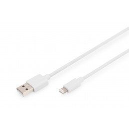 Digitus DB-600106-020-W USB-kaapeli 2 m USB 2.0 USB A Lightning Valkoinen