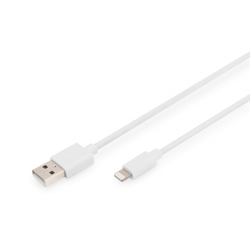 Digitus DB-600106-020-W USB-kaapeli 2 m USB 2.0 USB A Lightning Valkoinen