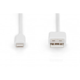 Digitus DB-600106-020-W USB-kaapeli 2 m USB 2.0 USB A Lightning Valkoinen