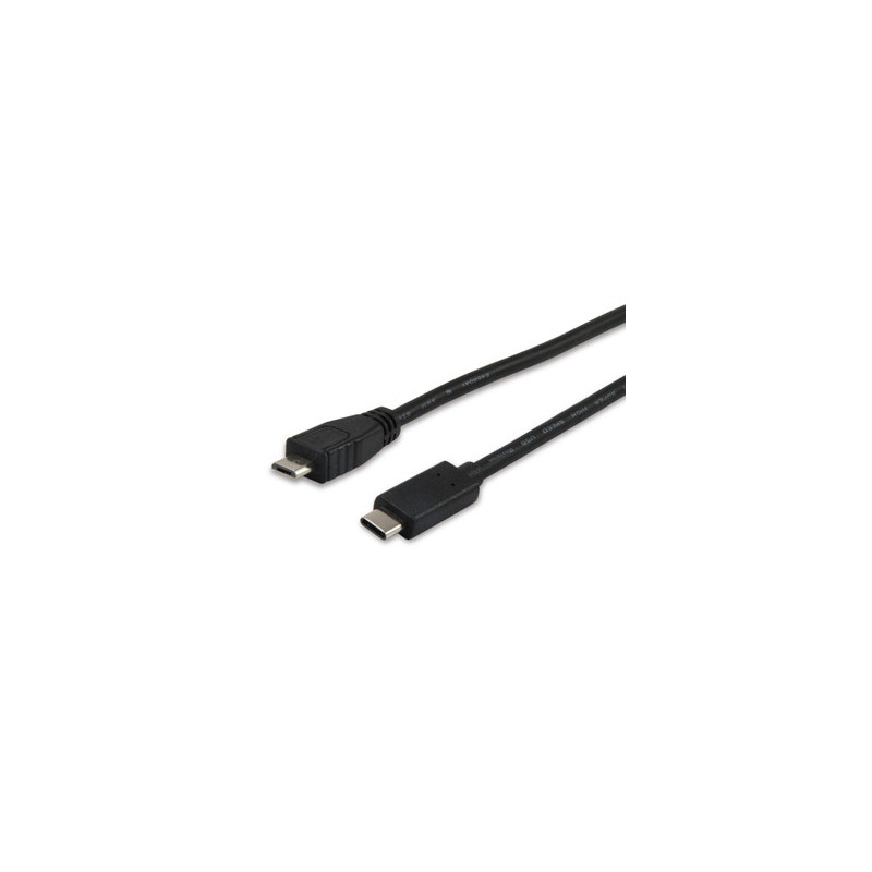 Equip 12888407 USB-kaapeli 1 m USB 2.0 Micro-USB B USB C Musta