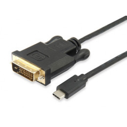 Equip 133468 videokaapeli-adapteri 1,8 m USB Type-C DVI-D Musta