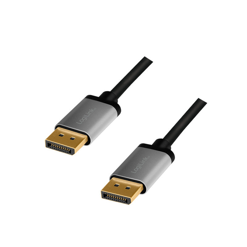 LogiLink CDA0102 DisplayPort-kaapeli 3 m Harmaa, Musta