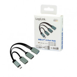 LogiLink UA0315 keskitin USB 3.2 Gen 1 (3.1 Gen 1) Type-C 5000 Mbit s Musta, Harmaa