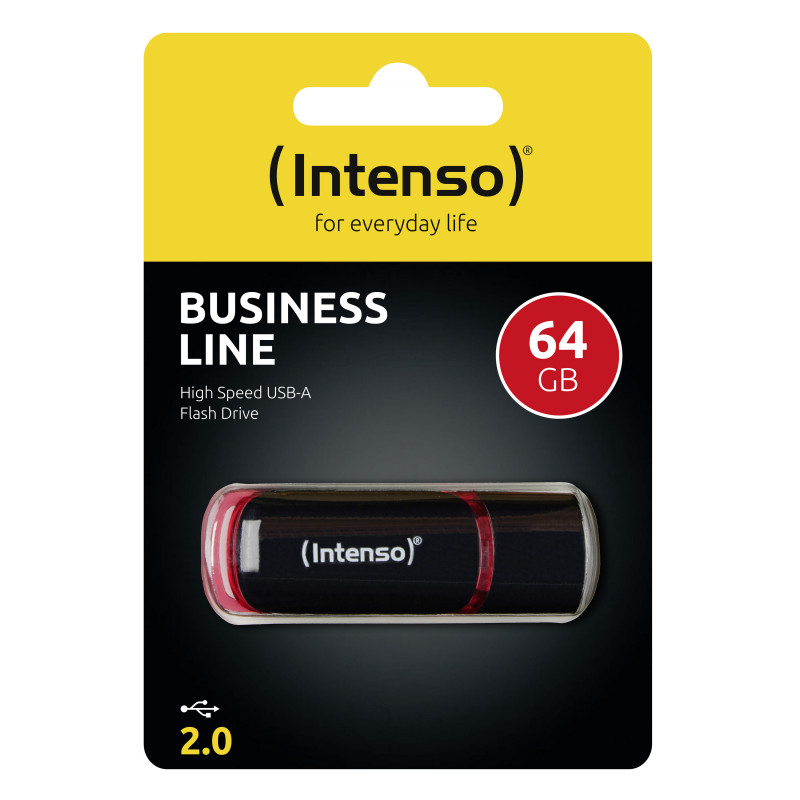 Intenso 64GB USB2.0 USB-muisti USB A-tyyppi 2.0 Musta, Punainen