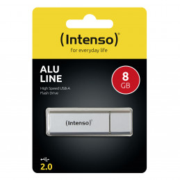 Intenso Alu Line USB-muisti 8 GB USB A-tyyppi 2.0 Hopea