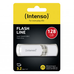 Intenso Flash Line USB-muisti 128 GB USB Type-C 3.2 Gen 1 (3.1 Gen 1) Valkoinen