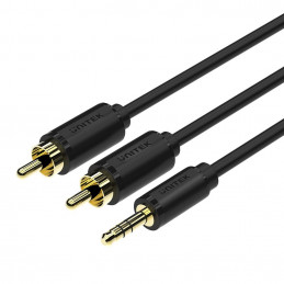 UNITEK Y-C938BK audiokaapeli 1,5 m 3.5mm 2 x RCA Musta