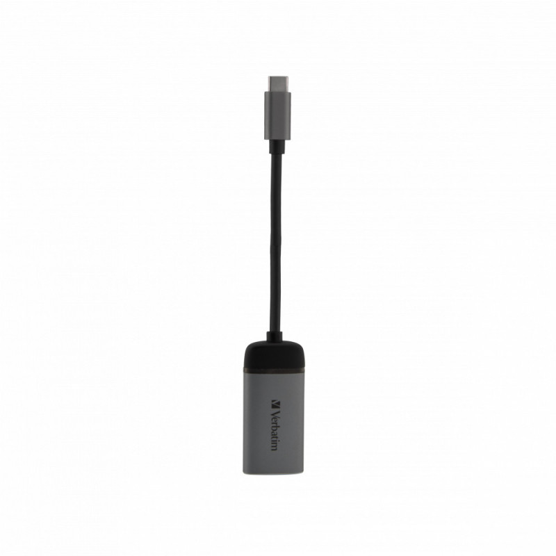 Verbatim 49143 videokaapeli-adapteri 0,1 m USB Type-C HDMI Musta, Hopea