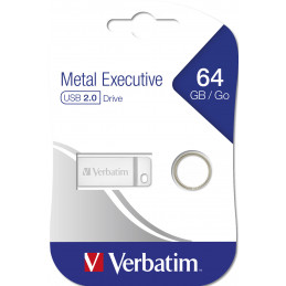 Verbatim Metal Executive USB-muisti 64 GB USB A-tyyppi 2.0 Hopea