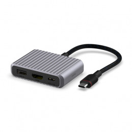 Unisynk 10384 keskitin USB Type-C 5000 Mbit s Harmaa