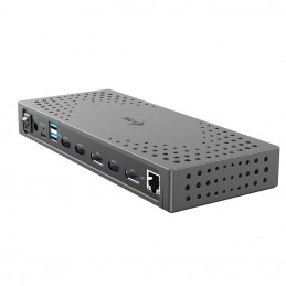 i-tec CATRIPLE4KDOCKPD2 kannettavien tietokoneiden telakka ja porttitoistin Langallinen USB 3.2 Gen 2 (3.1 Gen 2) Type-C Harmaa