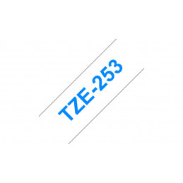 Brother TZe-253 etikettien kirjoitusnauha Sininen valkoisella