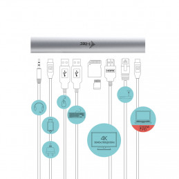 i-tec Metal C31METALDOCKPADPD kannettavien tietokoneiden telakka ja porttitoistin Langallinen USB 3.2 Gen 1 (3.1 Gen 1) Type-C