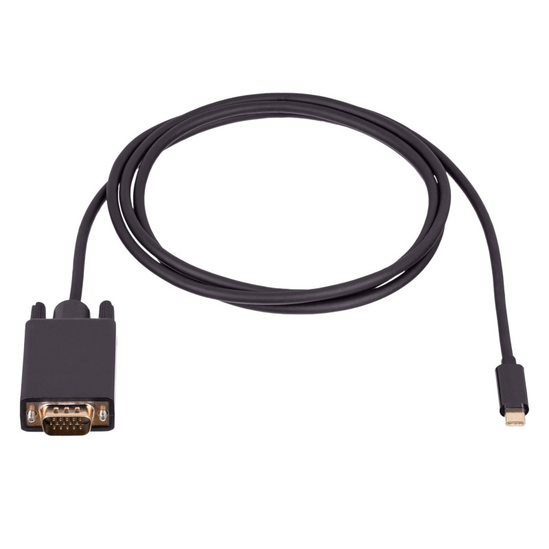 Akyga AK-AV-17 videokaapeli-adapteri 1,5 m VGA (D-Sub) USB Type-C Musta