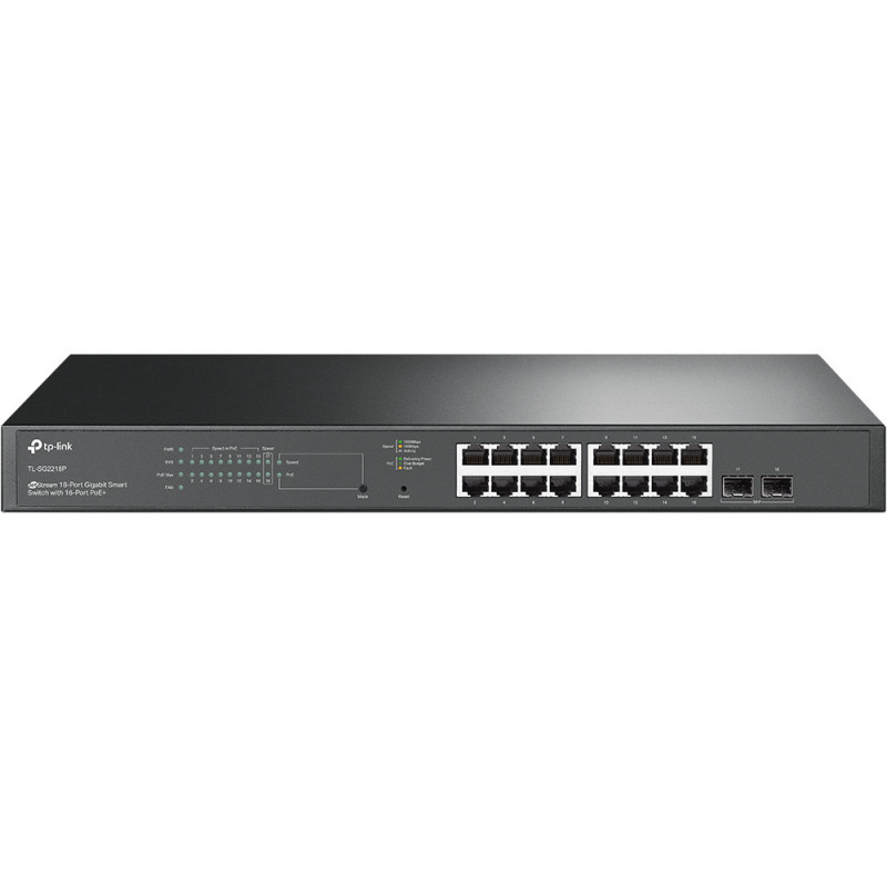 TP-Link TL-SG2218P verkkokytkin L2 L2+ Gigabit Ethernet (10 100 1000) Power over Ethernet -tuki 1U Musta