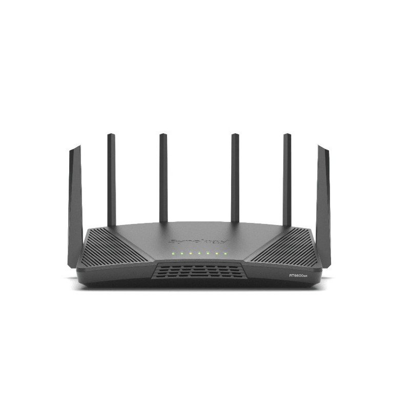 Synology RT6600ax Router WiFi6 1xWAN 3xGbE 1x2.5Gb langaton reititin Kolmikaista (2,4 GHz 5 GHz 5 GHz) 4G Musta