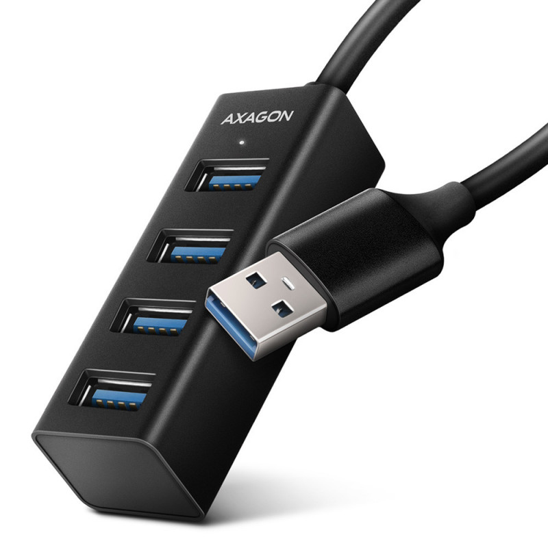 Axagon HUE-M1A keskitin USB 3.2 Gen 1 (3.1 Gen 1) Type-A 5000 Mbit s Musta