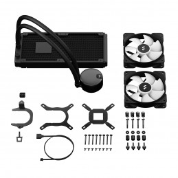 Fractal Design Lumen S24 v2 RGB Suoritin All-in-one-nesteenjäähdytin 12 cm Musta 1 kpl