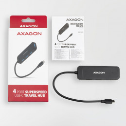 Axagon HUE-L1C keskitin USB 3.2 Gen 1 (3.1 Gen 1) Type-C 5000 Mbit s Musta