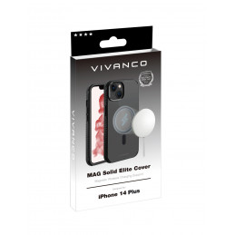 Vivanco Mag Solid Elite matkapuhelimen suojakotelo 17 cm (6.7") Suojus Musta, Läpinäkyvä