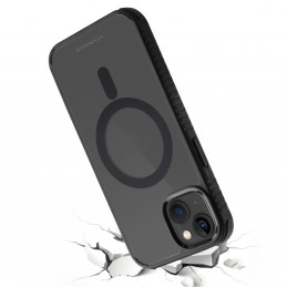 Vivanco Mag Solid Elite matkapuhelimen suojakotelo 15,5 cm (6.1") Suojus Musta, Läpinäkyvä