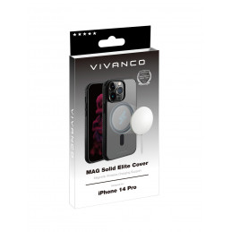 Vivanco Mag Solid Elite matkapuhelimen suojakotelo 15,5 cm (6.1") Suojus Musta, Läpinäkyvä