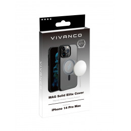 Vivanco Mag Solid Elite matkapuhelimen suojakotelo 17 cm (6.7") Suojus Musta, Läpinäkyvä