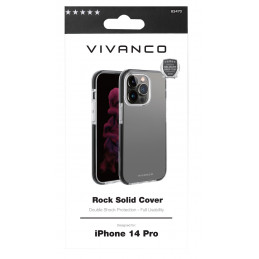 Vivanco Rock Solid matkapuhelimen suojakotelo 15,5 cm (6.1") Suojus Musta, Läpinäkyvä