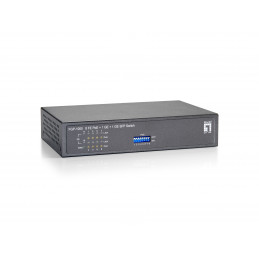 LevelOne FGP-1000 verkkokytkin Gigabit Ethernet (10 100 1000) Power over Ethernet -tuki Musta, Harmaa