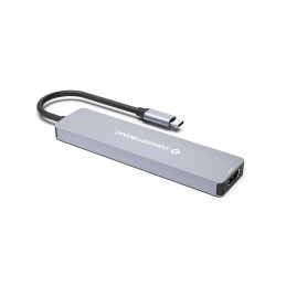 Conceptronic DONN19G kannettavien tietokoneiden telakka ja porttitoistin Langallinen USB 3.2 Gen 1 (3.1 Gen 1) Type-C Harmaa