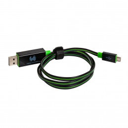 RealPower USB A Micro-USB B 0.75m USB-kaapeli 0,75 m USB 2.0 Musta, Vihreä