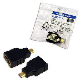 LogiLink AH0010 kaapelin sukupuolenvaihtaja HDMI D HDMI A Musta