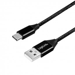 LogiLink CU0140 USB-kaapeli 1 m USB 2.0 USB C USB A Musta