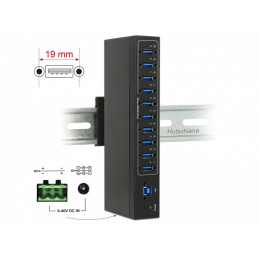 DeLOCK 63919 keskitin USB 3.2 Gen 1 (3.1 Gen 1) Micro-B 5000 Mbit s Musta